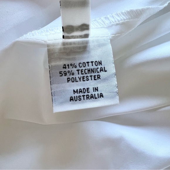 Mela Purdie SS Tuck Shirt White Button Down Blouse Size Medium relaxed - Picture 12 of 16